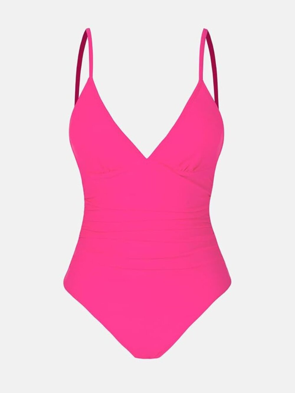NWT CUPSHE Hot Pink Women's One Piece Swimsuit L Tummy Control Bathing Suit - Picture 3 of 8